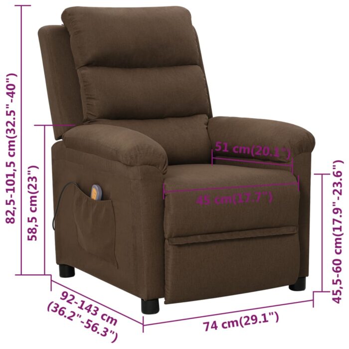 Fauteuil de massage Marron Tissu – Image 10