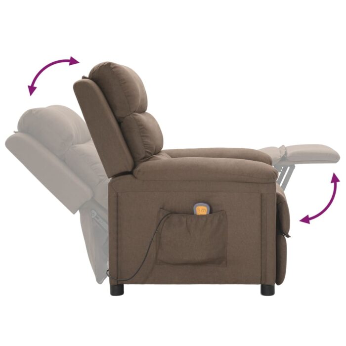 Fauteuil de massage Taupe Tissu – Image 6