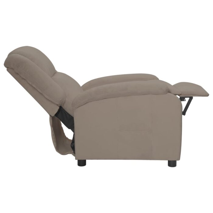 Fauteuil inclinable gris clair velours – Image 3