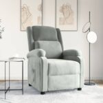 Fauteuil inclinable gris clair velours