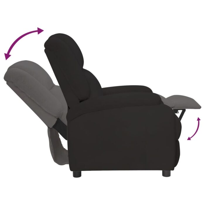 Fauteuil inclinable noir velours – Image 5
