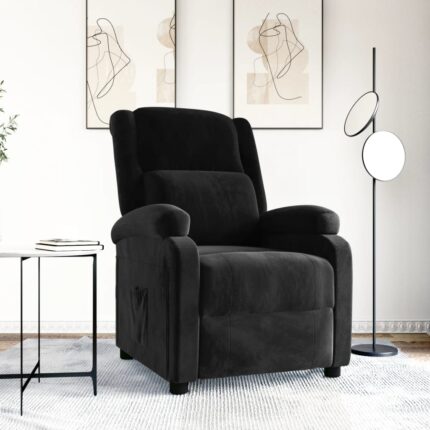 Fauteuil inclinable noir velours