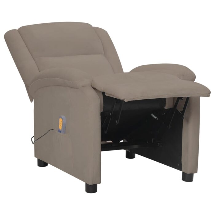 Fauteuil de massage gris clair velours – Image 3