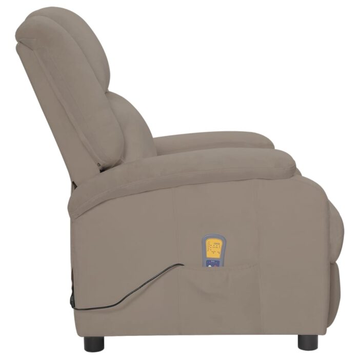 Fauteuil de massage gris clair velours – Image 4