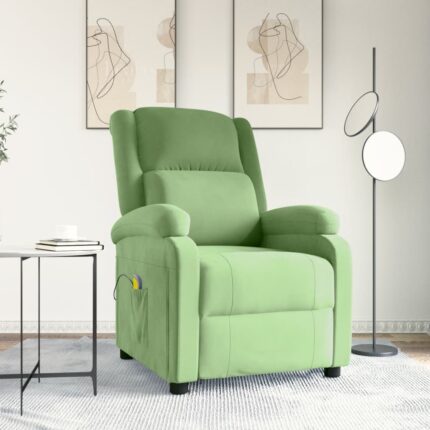 Fauteuil de massage Vert clair velours