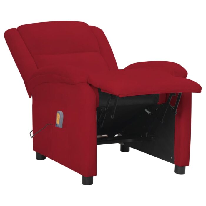 Fauteuil de massage Rouge bordeaux Velours – Image 3