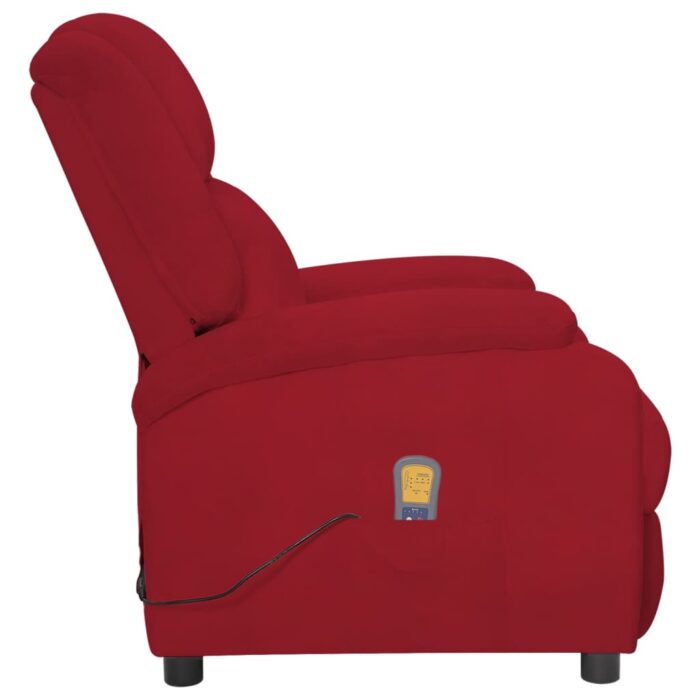 Fauteuil de massage Rouge bordeaux Velours – Image 4