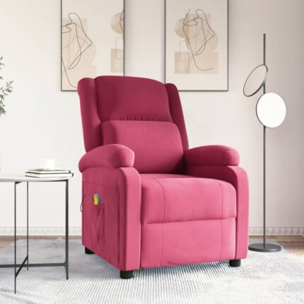 Fauteuil de massage Rouge bordeaux Velours