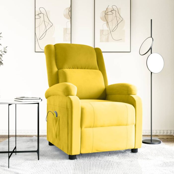 Fauteuil de massage Jaune Velours – Image 1