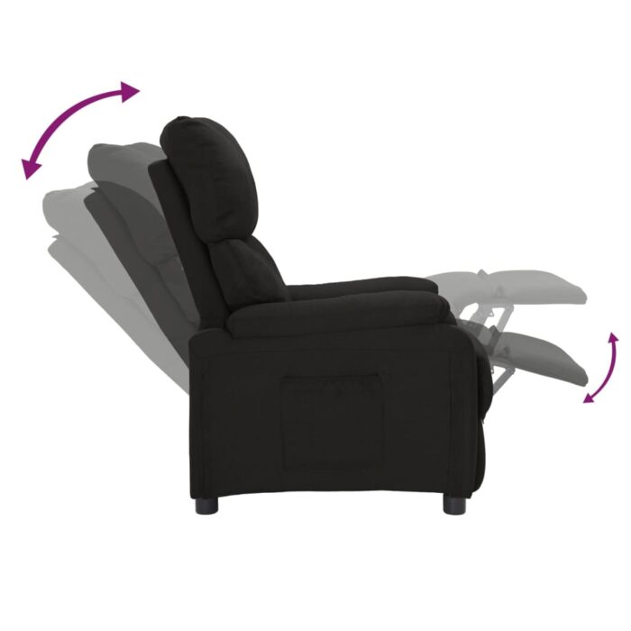 Fauteuil inclinable Noir Tissu – Image 4