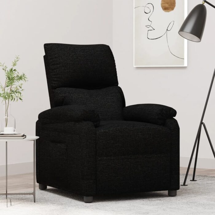 Fauteuil inclinable Noir Tissu – Image 1