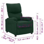 Fauteuil inclinable Vert foncé Tissu – Image 7