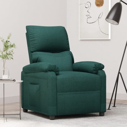 Fauteuil inclinable Vert foncé Tissu