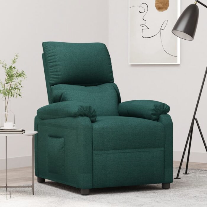 Fauteuil inclinable Vert foncé Tissu – Image 1