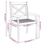 Chaises à manger d'extérieur lot de 6 Bois d'acacia massif – Image 5