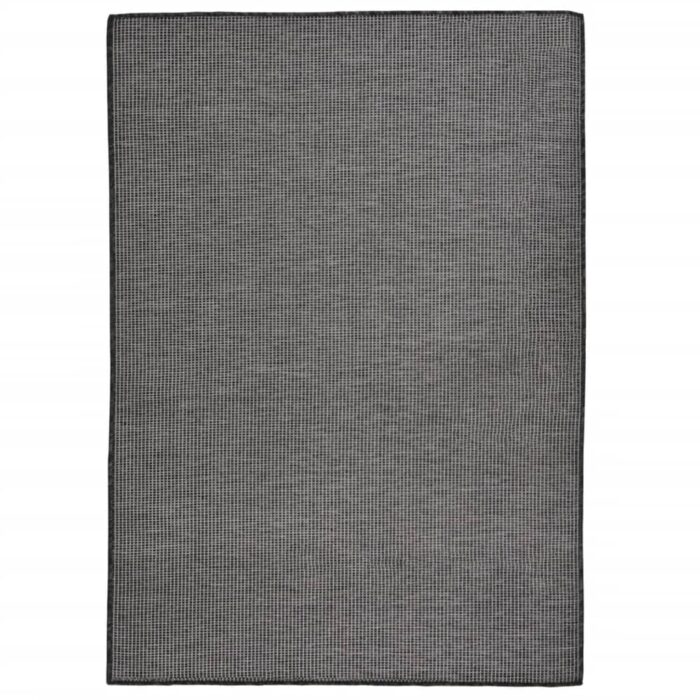 Tapis à tissage plat d'extérieur 140x200 cm Gris – Image 1