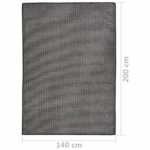 Tapis à tissage plat d'extérieur 140x200 cm Gris – Image 5
