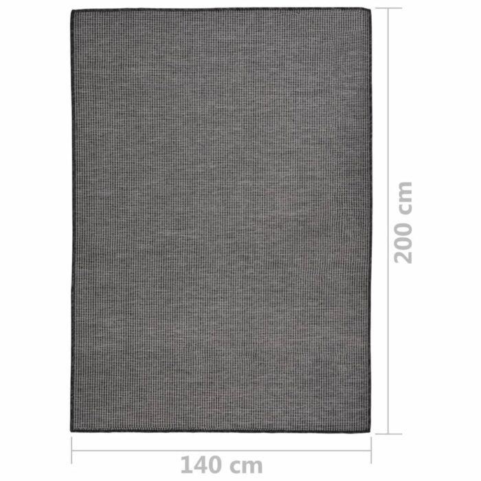 Tapis à tissage plat d'extérieur 140x200 cm Gris – Image 5