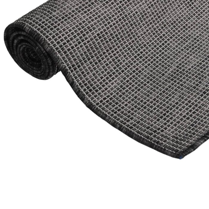 Tapis à tissage plat d'extérieur 160x230 cm Gris – Image 2