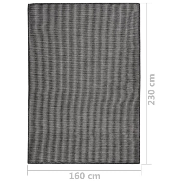 Tapis à tissage plat d'extérieur 160x230 cm Gris – Image 5