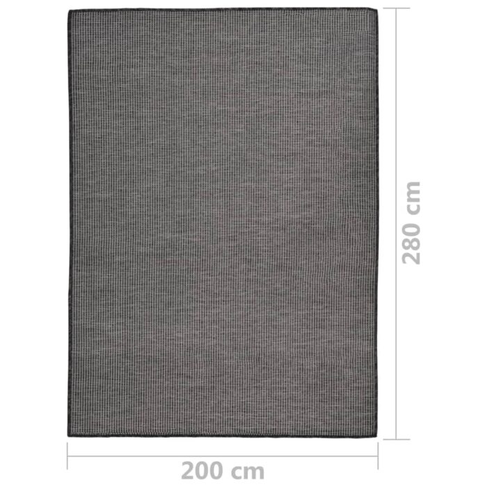 Tapis à tissage plat d'extérieur 200x280 cm Gris – Image 5