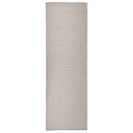 Tapis à tissage plat d'extérieur 80x250 cm Taupe