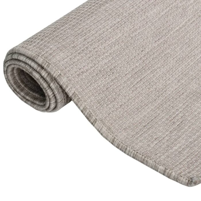 Tapis à tissage plat d'extérieur 80x250 cm Taupe – Image 2