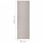 Tapis à tissage plat d'extérieur 80x250 cm Taupe – Image 5