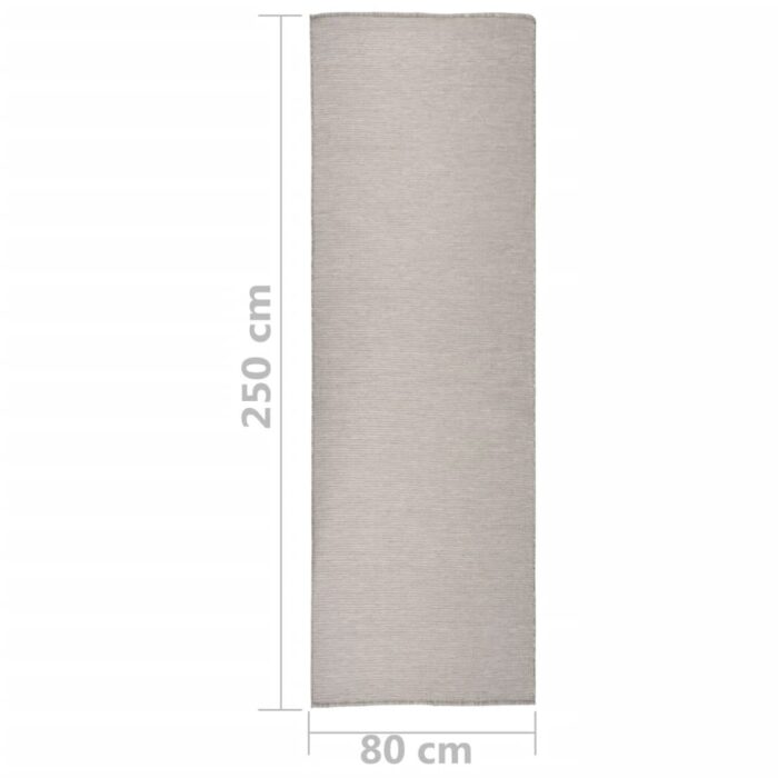 Tapis à tissage plat d'extérieur 80x250 cm Taupe – Image 5