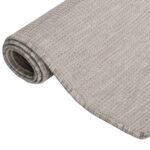 Tapis à tissage plat d'extérieur 100x200 cm Taupe – Image 2