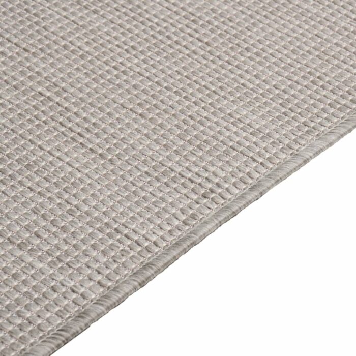 Tapis à tissage plat d'extérieur 100x200 cm Taupe – Image 3