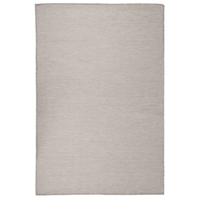 Tapis à tissage plat d'extérieur 120x170 cm Taupe – Image 1