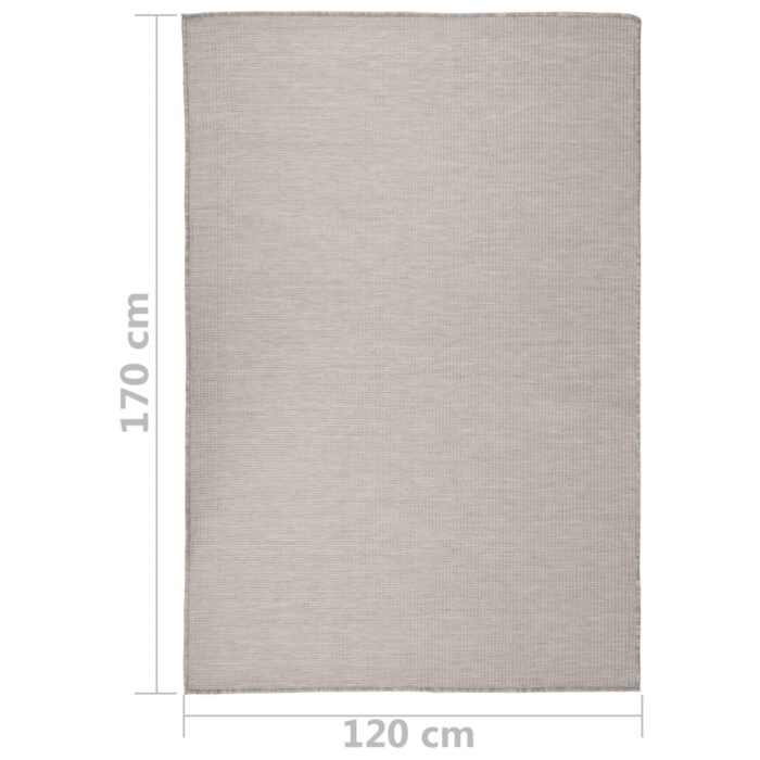 Tapis à tissage plat d'extérieur 120x170 cm Taupe – Image 5