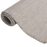 Tapis à tissage plat d'extérieur 140x200 cm Taupe – Image 2
