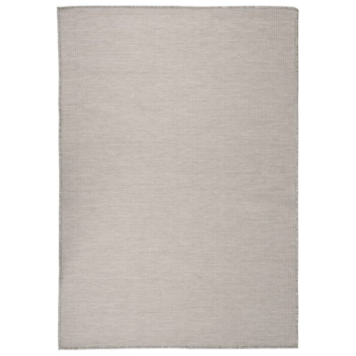 Tapis à tissage plat d'extérieur 160x230 cm Taupe – Image 1