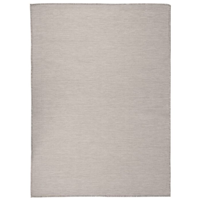 Tapis à tissage plat d'extérieur 200x280 cm Taupe – Image 1