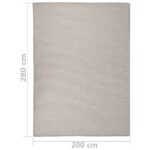 Tapis à tissage plat d'extérieur 200x280 cm Taupe – Image 5