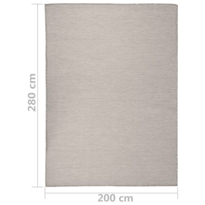 Tapis à tissage plat d'extérieur 200x280 cm Taupe – Image 5