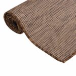 Tapis à tissage plat d'extérieur 100x200 cm Marron – Image 2
