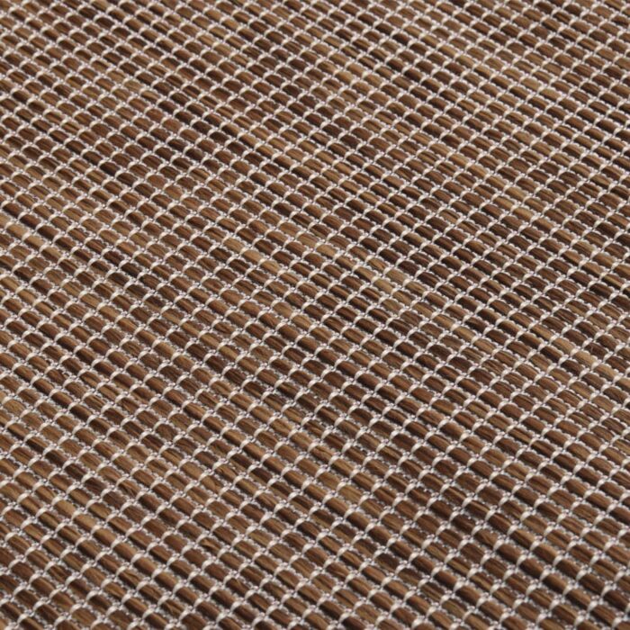 Tapis à tissage plat d'extérieur 100x200 cm Marron – Image 4