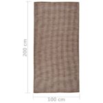 Tapis à tissage plat d'extérieur 100x200 cm Marron – Image 5
