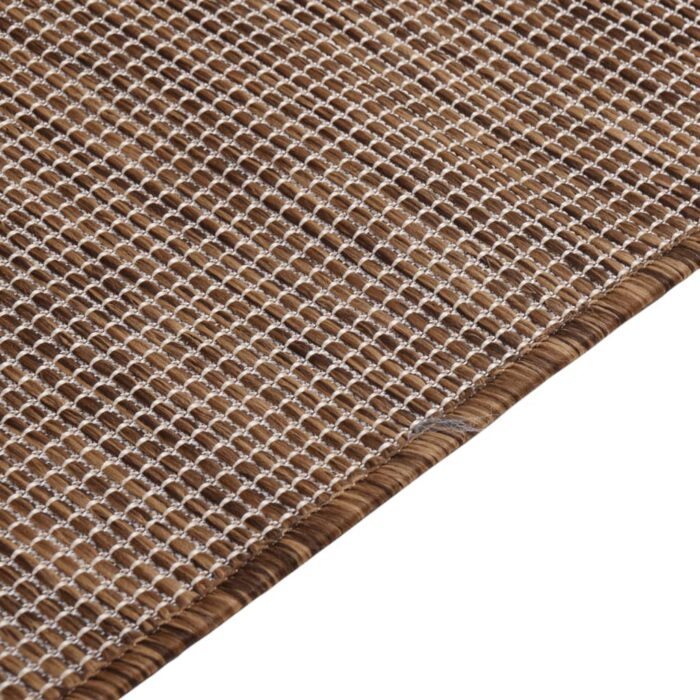 Tapis à tissage plat d'extérieur 140x200 cm Marron – Image 3