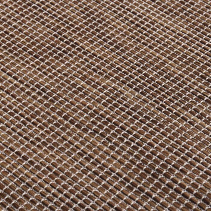Tapis à tissage plat d'extérieur 140x200 cm Marron – Image 4