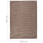 Tapis à tissage plat d'extérieur 140x200 cm Marron – Image 5