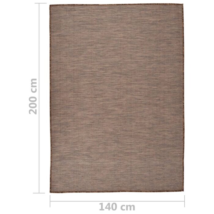 Tapis à tissage plat d'extérieur 140x200 cm Marron – Image 5