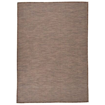 Tapis à tissage plat d'extérieur 160x230 cm Marron