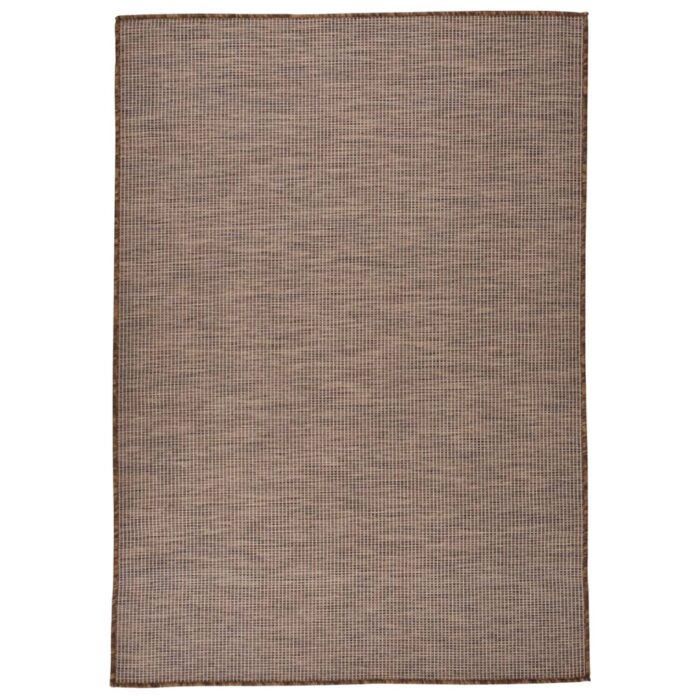 Tapis à tissage plat d'extérieur 160x230 cm Marron – Image 1