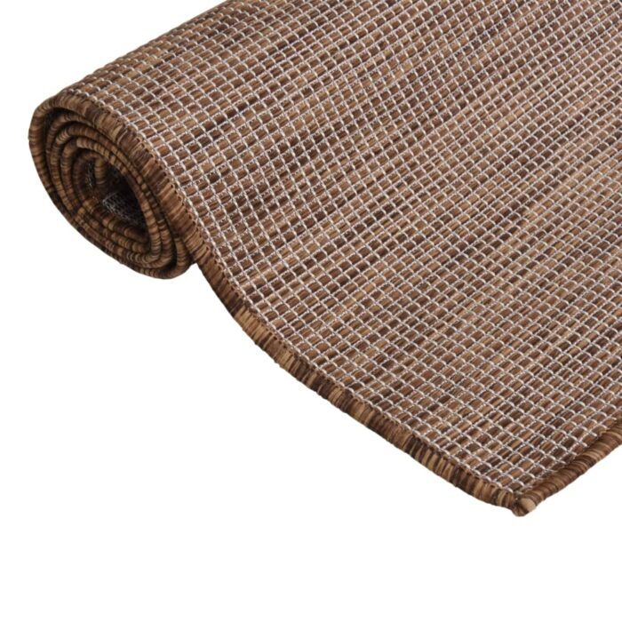 Tapis à tissage plat d'extérieur 160x230 cm Marron – Image 2
