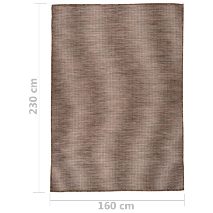 Tapis à tissage plat d'extérieur 160x230 cm Marron – Image 5