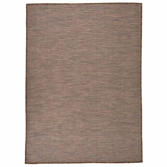 Tapis à tissage plat d'extérieur 200x280 cm Marron – Image 1